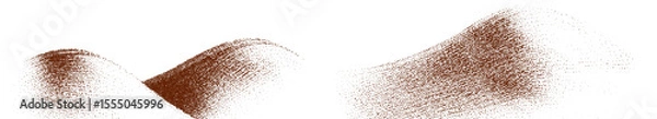 Fototapeta  Chocolate and coffee powder, scattered cocoa on a light background. Particles of earth and dust. Brown sand texture.Top view of the cake.