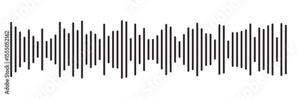 Fototapeta Black sound wave icon. Podcast soundwave line of voice. Record music player Icon. Mobile talk track. Sound waves for voice message. Audio wave icon.Waves of the equalizer. Voice message and sound 
