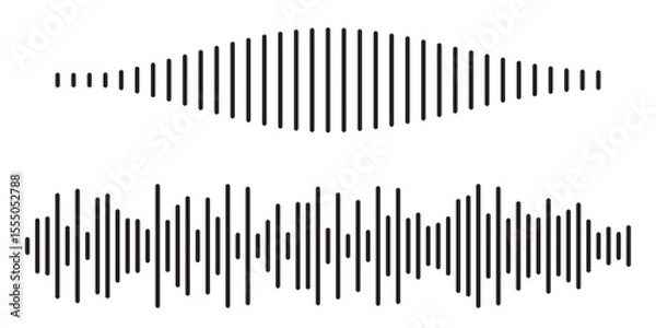 Fototapeta Music wave line sound one noise icon audio frequency signal podcast radio sound wave volume hand art. sound wave Effect. sound and audio waves. Volume wave ,Waves of the equalizer. 