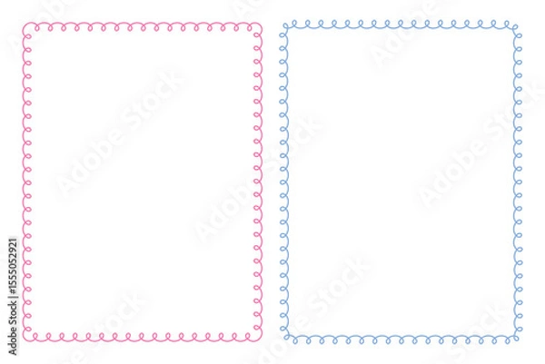 Obraz hand drawn curly decorative border frame illustration