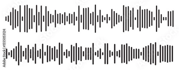 Fototapeta Music wave line sound one noise icon audio frequency signal podcast radio sound wave volume hand art. sound wave Effect. sound and audio waves. Volume wave ,Waves of the equalizer. 