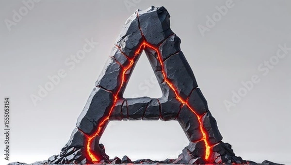 Fototapeta A large rock with the letter A carved into it