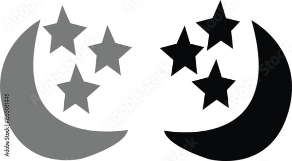 Fototapeta Abstract Moon and stars with some copy space area