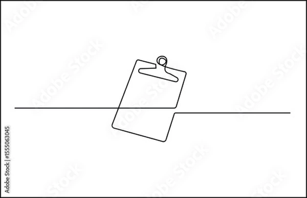 Obraz Clipboard with checklist icon continuous one line drawing, Patient care check list template. Single line draw design vector Illustration