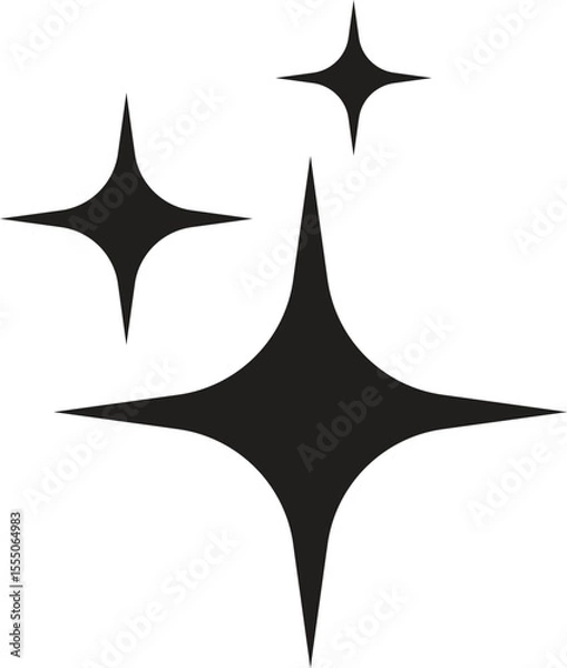 Obraz Sharp Four Point Sparkle – Modern Star Icon for UI