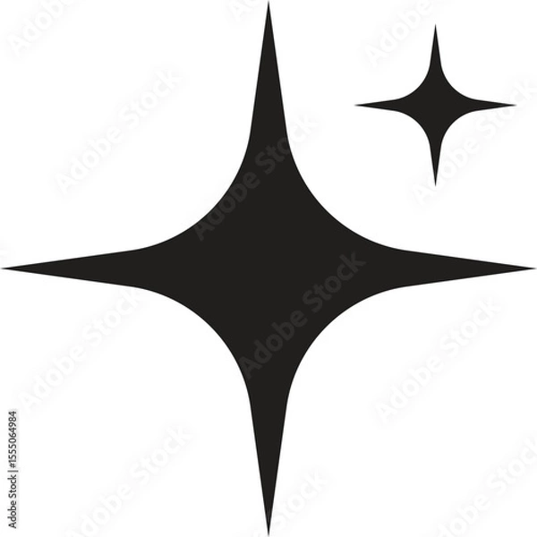 Obraz Elegant Four Point Star – Clean Vector Twinkle Symbol