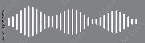Fototapeta  White sound wave icon vector on black background. Podcast soundwave line of voice. Record music player Icon. Mobile talk track. Sound waves for voice message. Audio wave icon.Waves of the equalizer. 