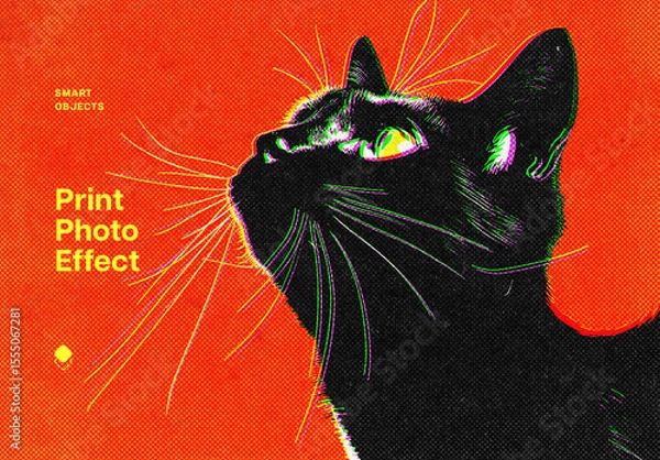 Obraz Halftone Print Effect Mockup