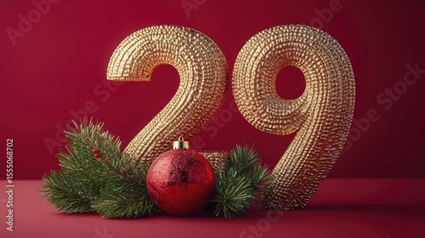 Obraz Sparkling Celebration 29th Anniversary or New Years Eve Image with Festive Ornamentation