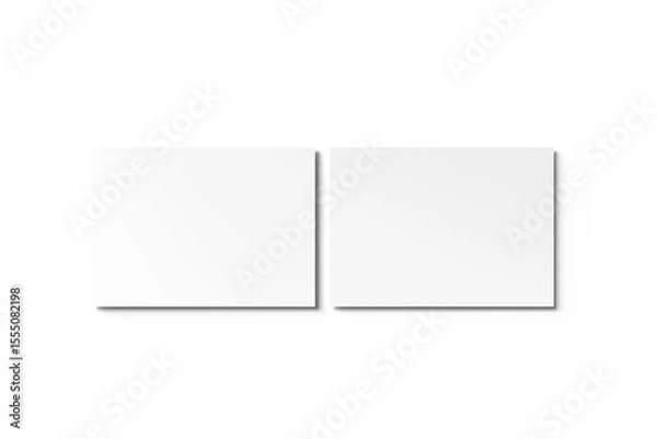 Fototapeta A6 postcard mockup isolated on white background. 3d rendering