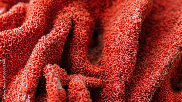 Fototapeta Close up of red coral fossil texture background.