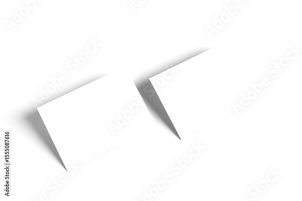 Fototapeta Blank white a6 postcard mockup isolated on white background. 3d rendering