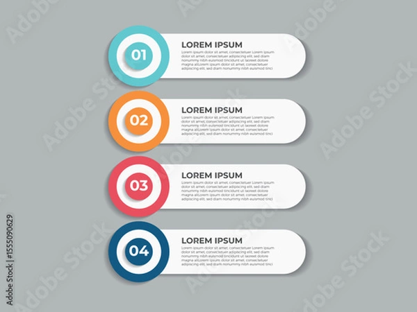 Fototapeta circular layout diagram with 4 list of steps, circular layout diagram infographic element template