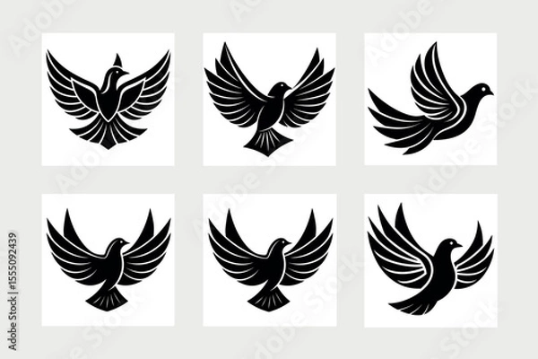 Fototapeta  Bird dove icon vector illustration.
