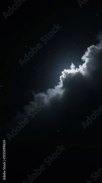 Fototapeta Conceptual Dark Matter Cloud Suspended in Darkness with Space for Text