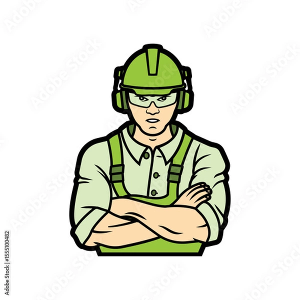 Obraz Worker in Eco green uniform