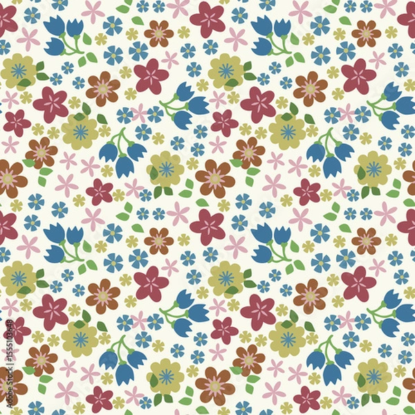 Obraz Small Floral Calico Seamless Pattern