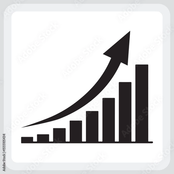 Fototapeta Illustrative graphic of upward trending data and growth