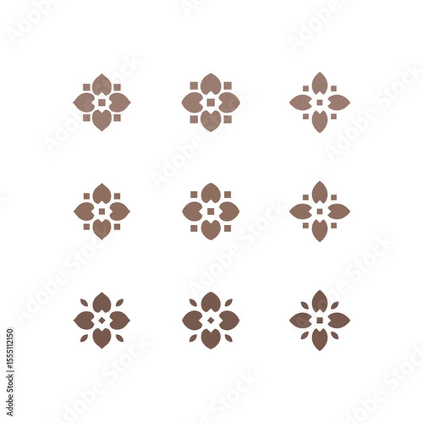 Obraz Handdraw stylized flowers. Modern linear design sign.