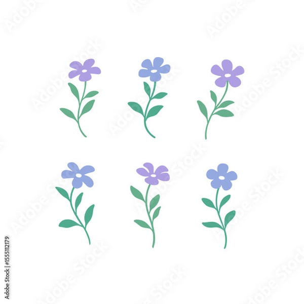 Obraz Hand drawn illustration of strawberry leaves. Seamless pattern with minimalist leaves.