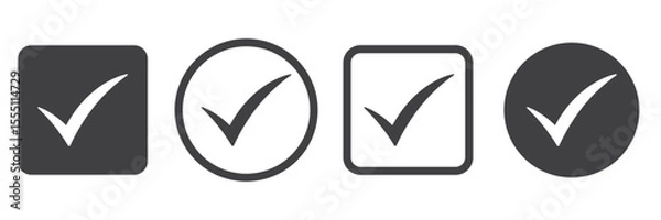Fototapeta  Check box icon with correct, accept checkmark icons tick box checked. Approve symbol. Check mark icon vector design. black check mark icon. black tick symbol. Vector check icon
