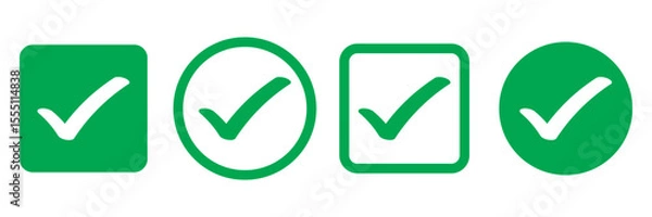 Fototapeta Check box icon with correct, accept checkmark icons, tick box checked. Approve symbol. Check mark icon vector design. Green check mark icon. Green tick symbol. Vector check icon
