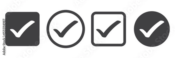 Fototapeta  Check box icon with correct, accept checkmark icons tick box checked. Approve symbol. Check mark icon vector design. black check mark icon. black tick symbol. Vector check icon
