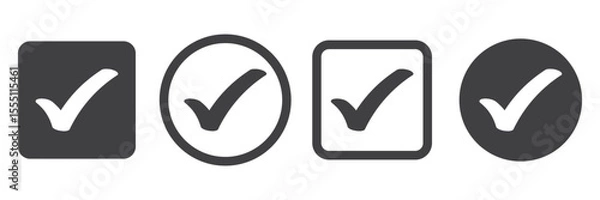 Fototapeta  Check box icon with correct, accept checkmark icons tick box checked. Approve symbol. Check mark icon vector design. black check mark icon. black tick symbol. Vector check icon
