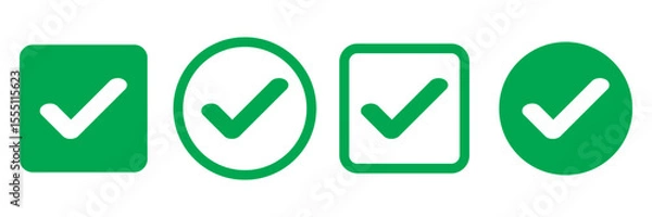 Fototapeta Check box icon with correct, accept checkmark icons, tick box checked. Approve symbol. Check mark icon vector design. Green check mark icon. Green tick symbol. Vector check icon
