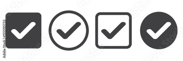Fototapeta  Check box icon with correct, accept checkmark icons tick box checked. Approve symbol. Check mark icon vector design. black check mark icon. black tick symbol. Vector check icon
