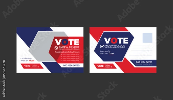 Obraz modern political election postcard or eddm postcard design template layout.