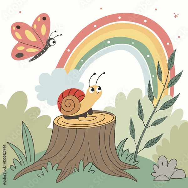 Obraz snall on tree