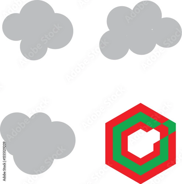 Obraz set of cloud icons