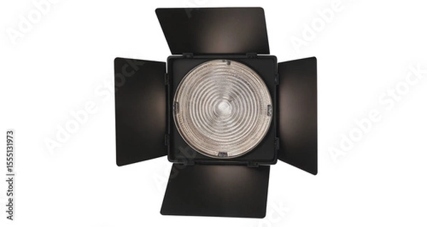 Obraz Professional stage lighting with adjustable barn doors in black design  isolated on a transparent background