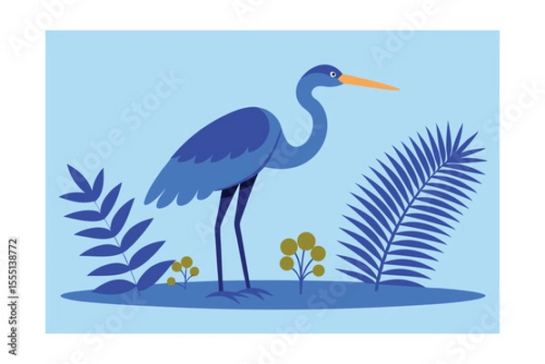 Obraz heron on the pier