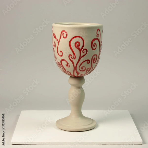 Fototapeta Red Wine Glass Emoji — 3D Wine Glass with Red Wine