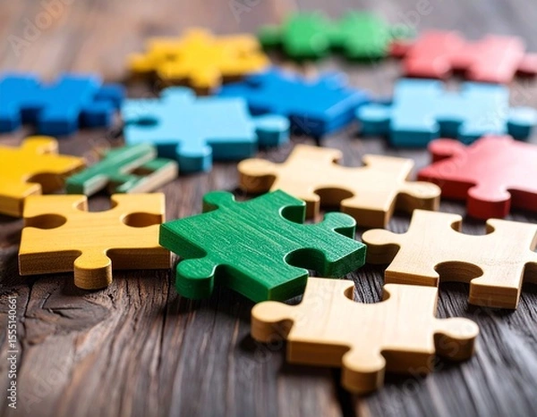 Obraz Pieces of the Puzzle: Diverse Elements Coming Together