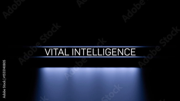 Obraz VITAL INTELLIGENCE text, concept, neon lettering, wallpaper. 3D render