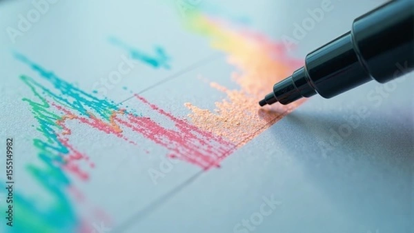 Obraz Colorful Chart Drawing with Marker