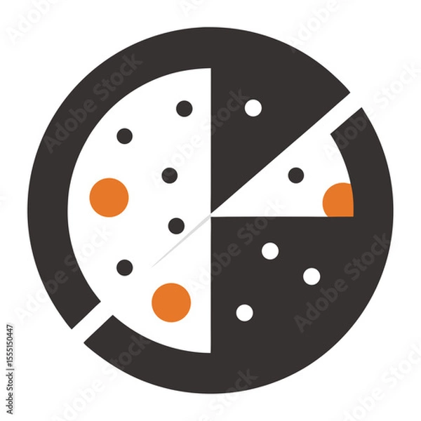 Obraz Eye-Catching Pizza Illustration with Sliced Piece and Spots