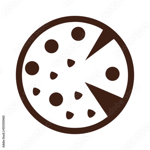 Obraz Bold Pizza Icon with Detailed Toppings and Missing Section