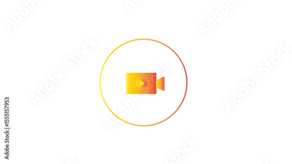 Fototapeta Abstract  circle recorder camera icon logo design,video camera icon on white white background.