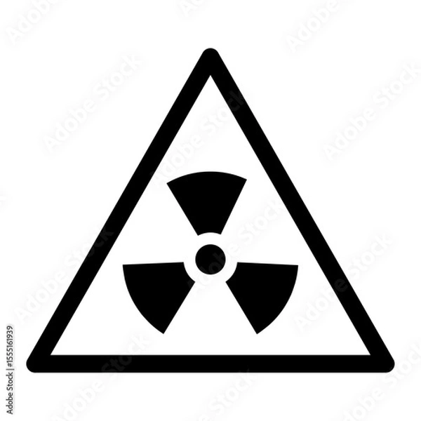 Fototapeta nuclear radiation hazard symbol icon. This flat design represents radioactive danger or nuclear energy. Commonly used in warning signs, safety labels, or nuclear-related content.