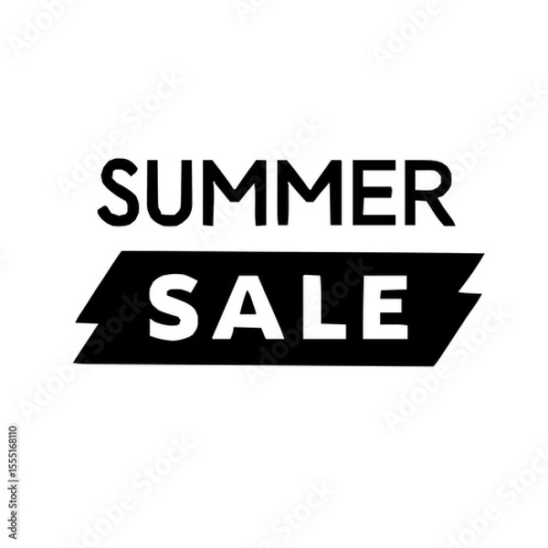 Fototapeta Intricate Modern Minimalist Summer Sale Promotional Icon Design Featuring Crisp Vector Lines and Bold Black Accents