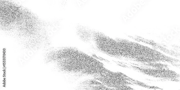 Obraz Grunge grain texture with bold halftone pattern and uneven stipple. Chaotic monochrome background with photocopy effect and dot flow. Vector illustration