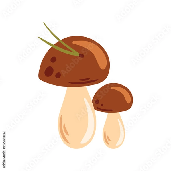Obraz This vector illustration showcases charming art mushrooms, perfect for nature-themed designs and artworks. Their whimsical shapes and vibrant colors add a unique touch to any creative project