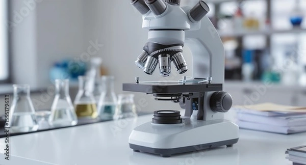 Obraz Microscope in a Laboratory Setting Scientific Research Equipment