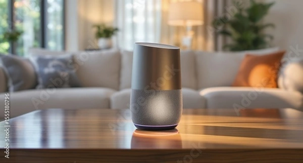 Obraz Smart Speaker on Living Room Table Home Automation Device