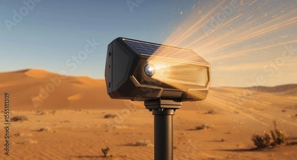 Obraz Solar Powered Speaker in Desert Landscape