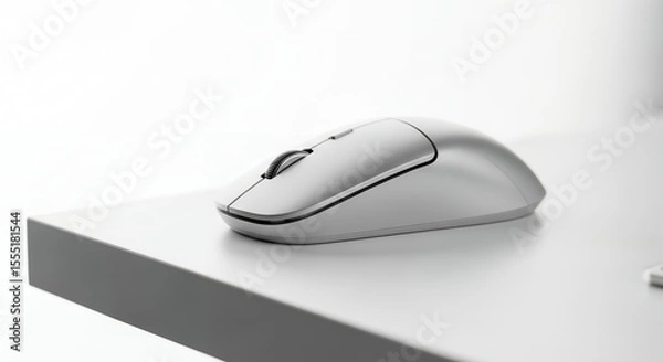 Obraz Wireless Computer Mouse on Desk Modern Tech Gadget